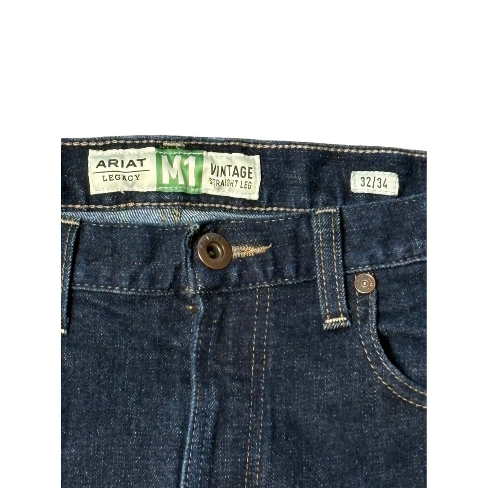 Ariat M1 Legacy Vintage Straight Leg Jeans Men's 32x34 Dark Wash Western - Picture 6 of 9